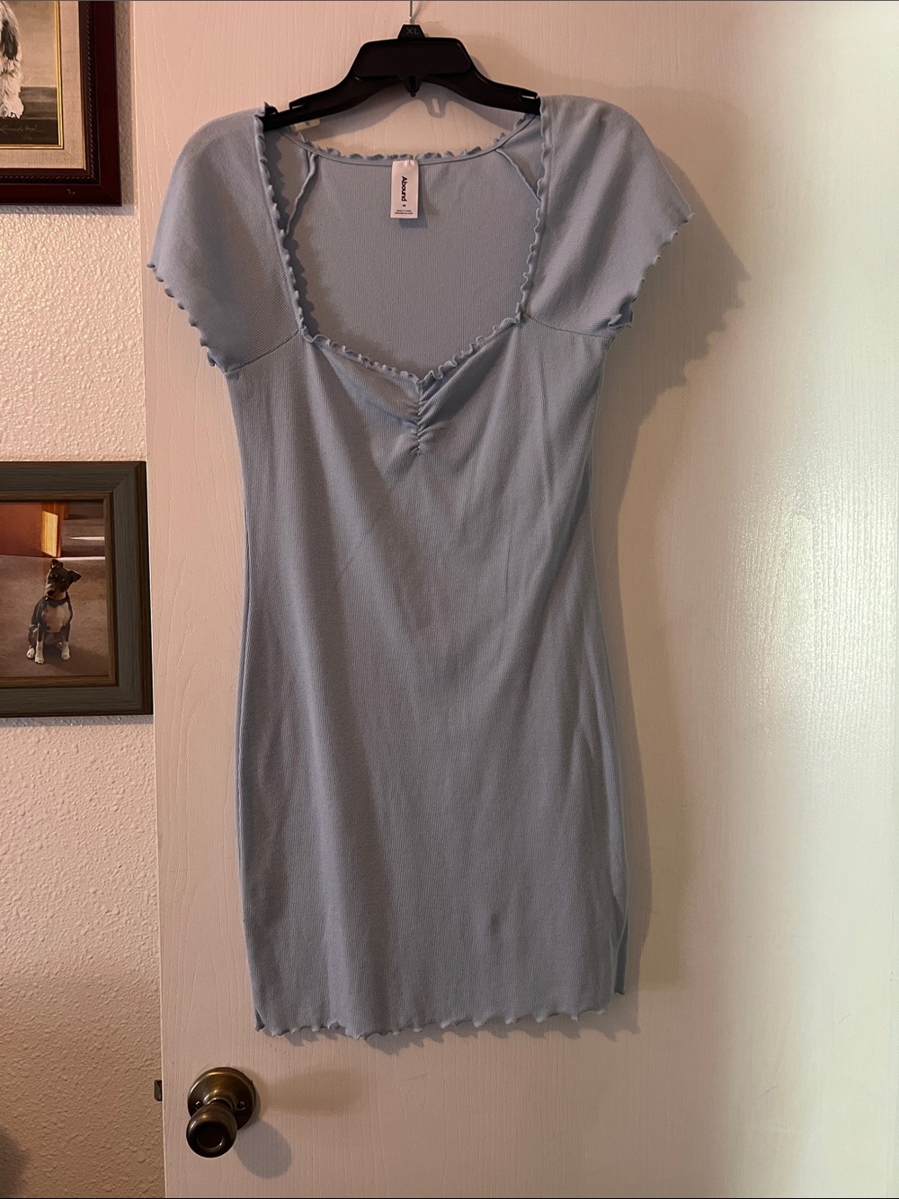Abound Light Blue Ribbed Mini Slip Dress
